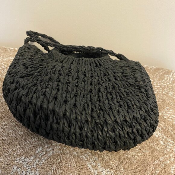 Half-Moon Shaped Woven Handbag, Crossbody Small Bag, Beach Bag, Shoulder Bag NEW - Picture 5 of 6